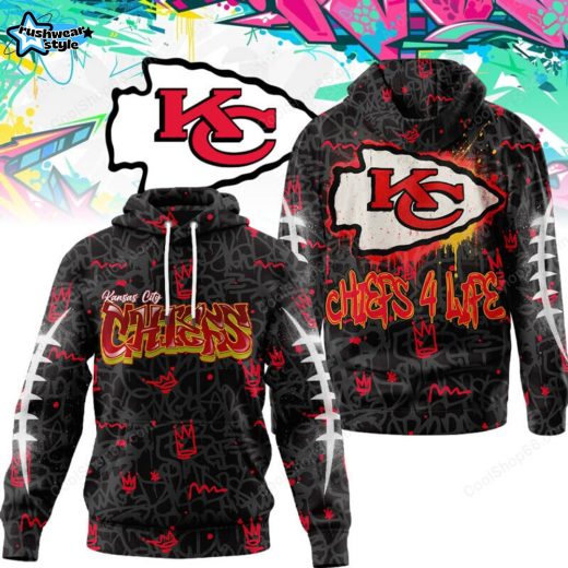 Kansas City Chiefs Graffiti For Life Design Hoodie