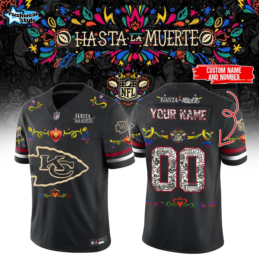 Kansas City Chiefs – Hasta la Muerte Jersey ( Custom Name Custom Number ) Kansas City Chiefs – Hasta la Muerte Jersey ( Custom Name Custom Number )