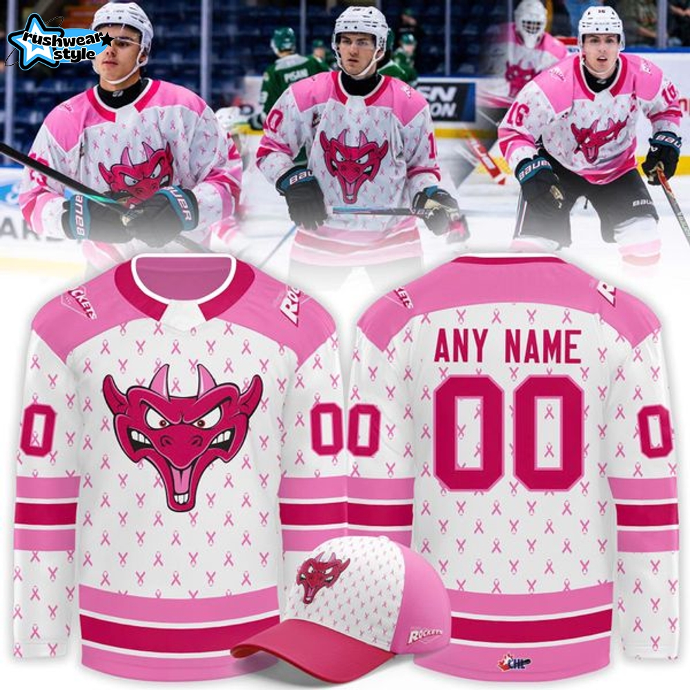 Kelowna Rockets 2025 Canadian Cancer Night Jersey Kelowna Rockets 2025 Canadian Cancer Night Jersey