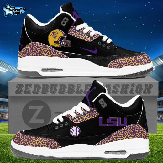 LSU Air Jordan 3 Sneakers - Black