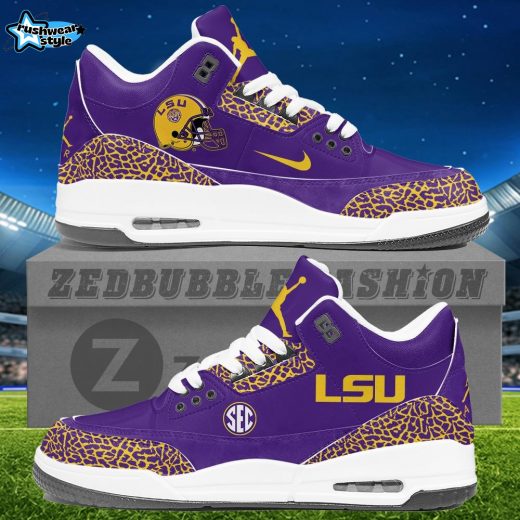 LSU Air Jordan 3 Sneakers - Purple