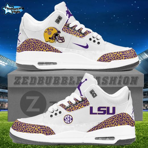 LSU Air Jordan 3 Sneakers - White