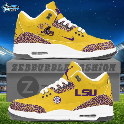 LSU Air Jordan 3 Sneakers - Yellow