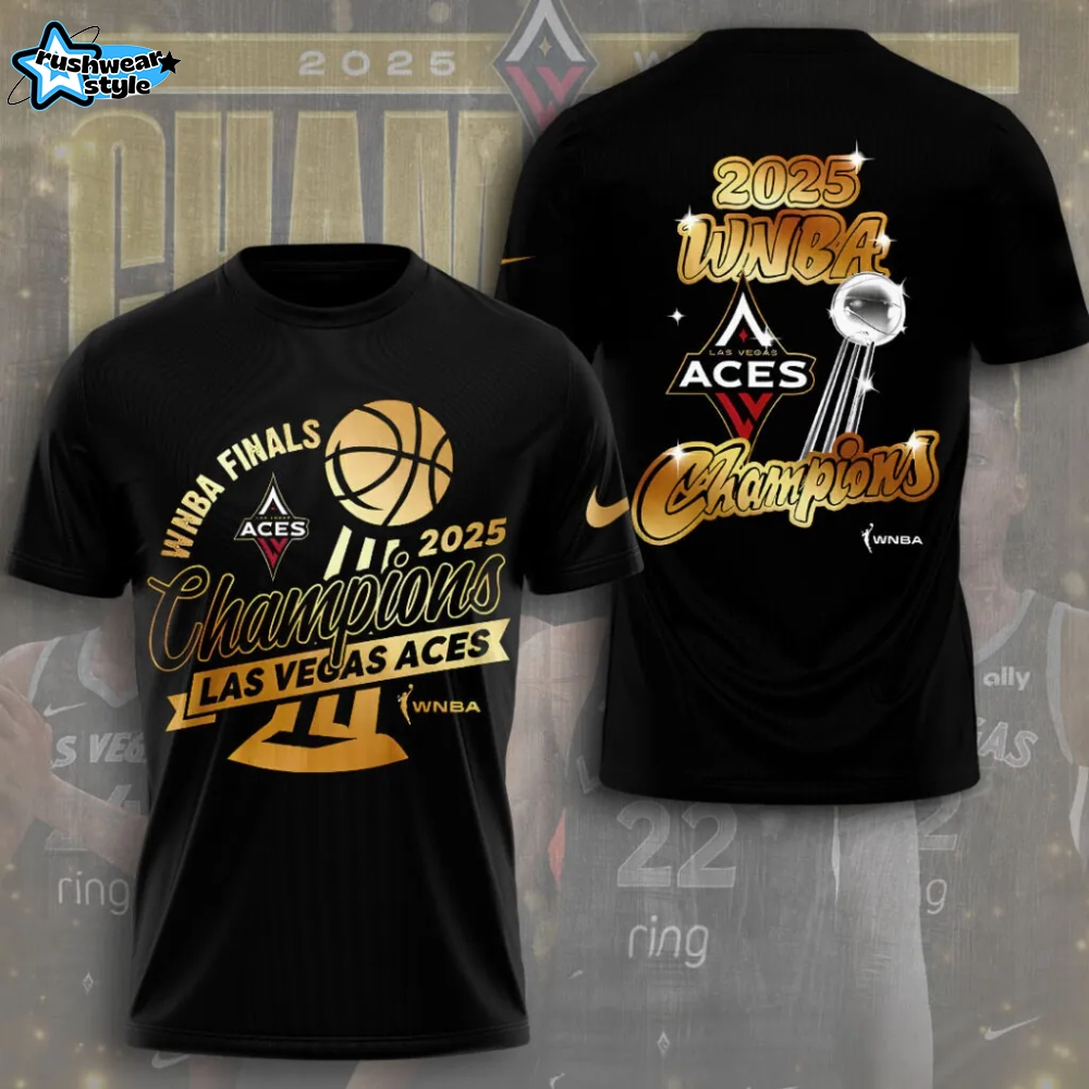 Las Vegas Aces 2025 WNBA Champions 3D Tshirt Las Vegas Aces 2025 WNBA Champions 3D Tshirt