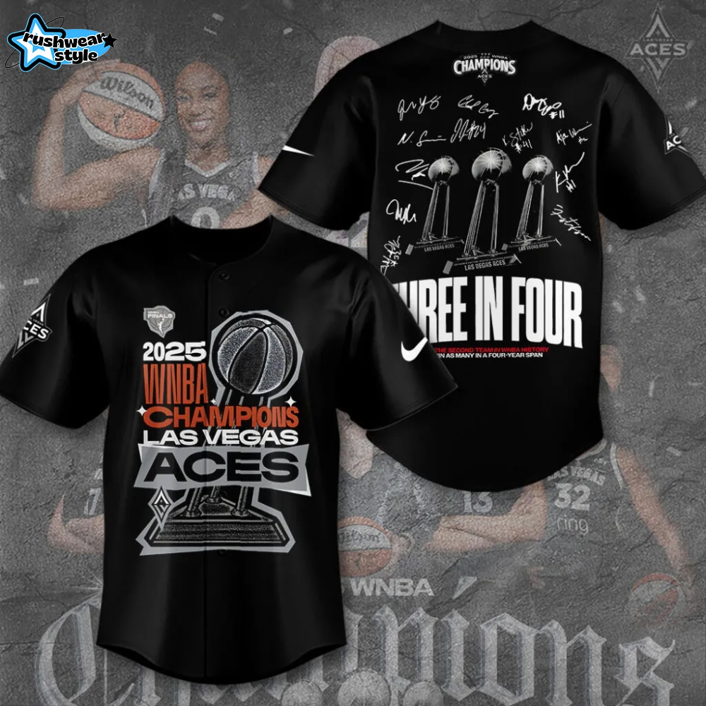 Las Vegas Aces 2025 WNBA Finals Champions Baseball Jersey Las Vegas Aces 2025 WNBA Finals Champions Baseball Jersey