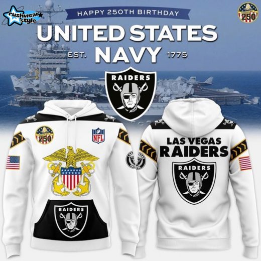 Las Vegas Raiders - Navy 250th Birthday Celebration Night 2025 Hoodie