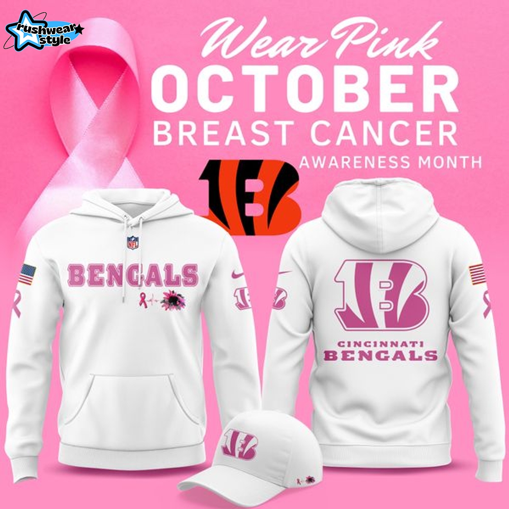Limited Edition Cincinnati Bengals Breast Cancer Awareness Hoodie Limited Edition Cincinnati Bengals Breast Cancer Awareness Hoodie