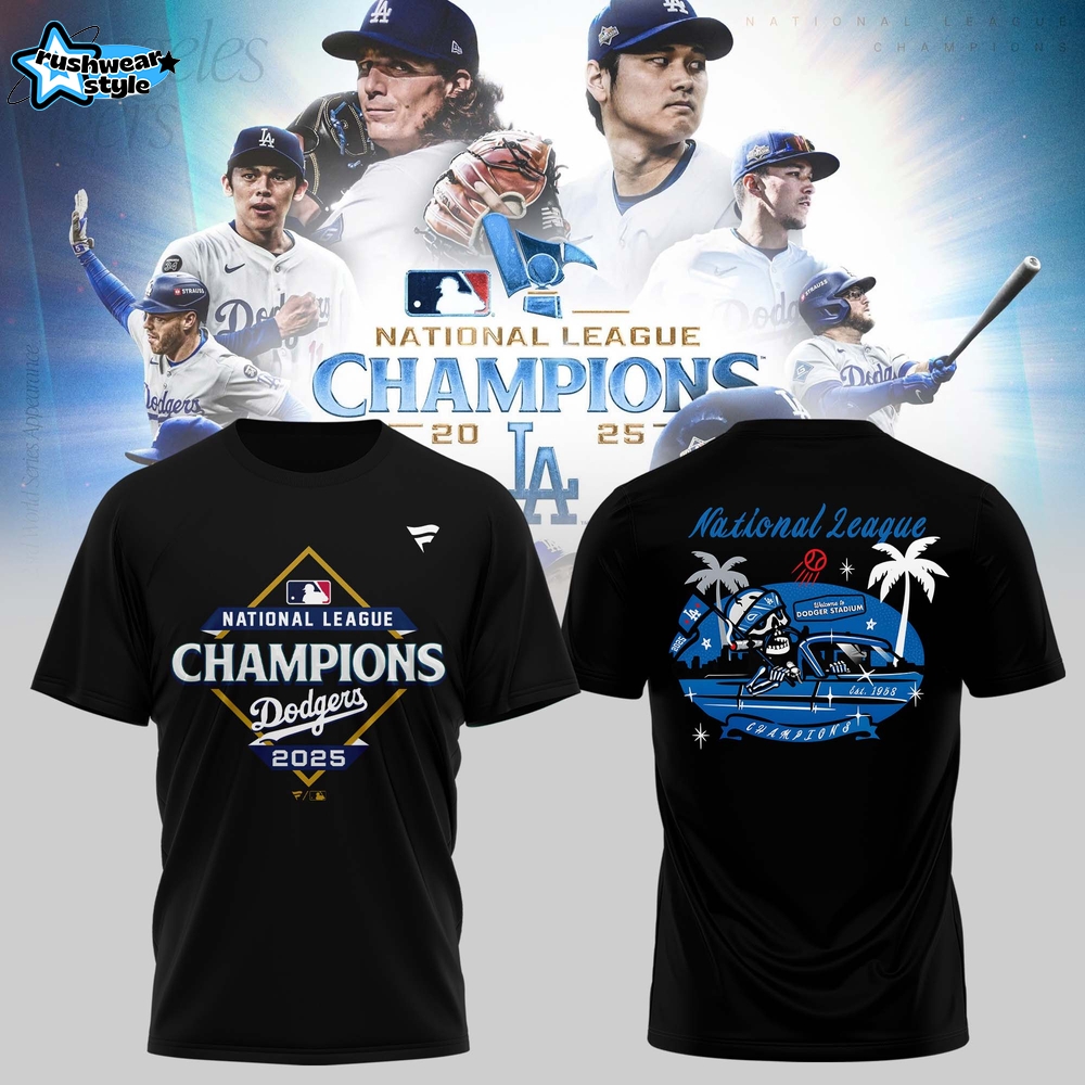 Los Angeles Dodgers 2025 National League Champions Tshirt Los Angeles Dodgers 2025 National League Champions Tshirt
