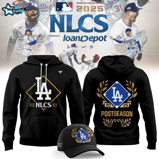 Los Angeles Dodgers Fanatics Black 2025 National League Division Series Champions Big Tall Locker Room Hoodie