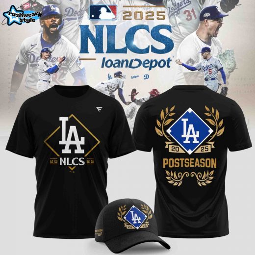 Los Angeles Dodgers Fanatics Black 2025 National League Division Series Champions Big Tall Locker Room T-Shirt