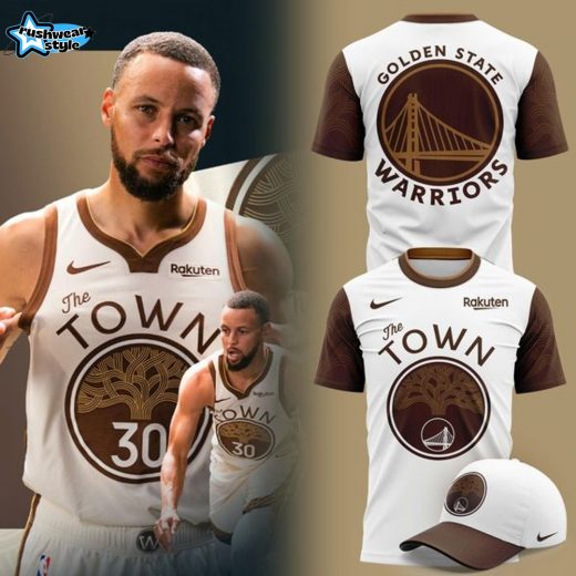 Men's Nike White/brown Golden State Warriors 2025 The Town Edition T-shirt