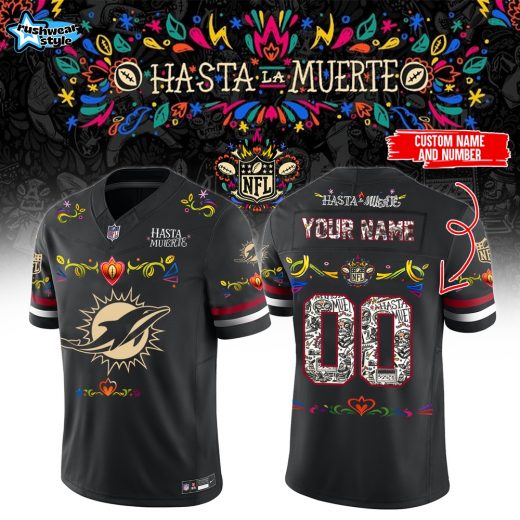 Miami Dolphins – Hasta la Muerte Jersey ( Custom Name Custom Number )