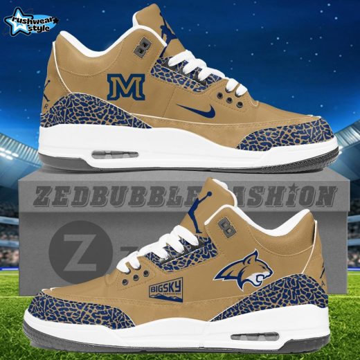 Montana State Bobcats Air Jordan 3 Sneakers - Yellow