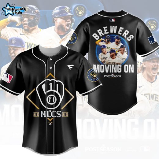 NLCS 2025 Brewers Moving On Postseason Baseball Jersey - Black