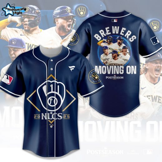 NLCS 2025 Brewers Moving On Postseason Baseball Jersey - Blue