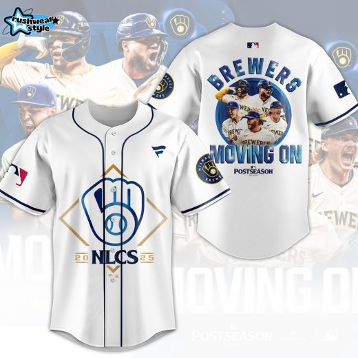NLCS 2025 Brewers Moving On Postseason Baseball Jersey - White