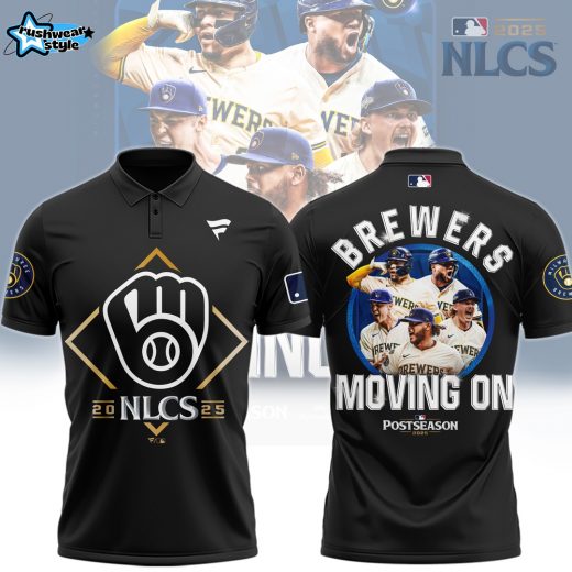 NLCS 2025 Brewers Moving On Postseason Polo - Black
