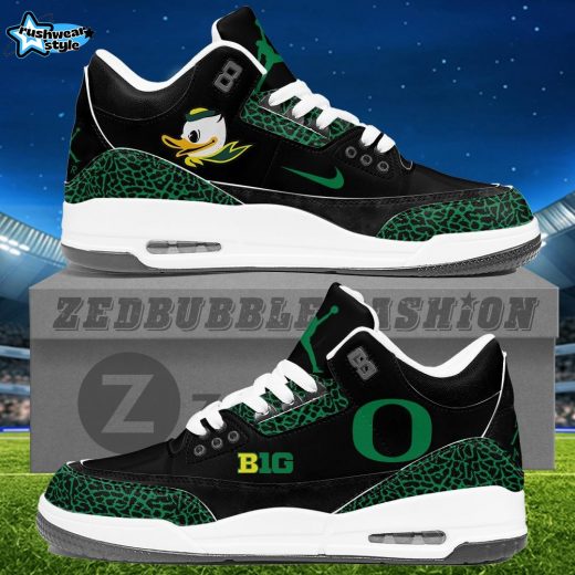 Oregon Ducks Air Jordan 3 Sneakers - Black