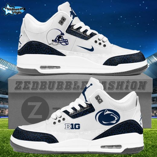 Penn State Nittany Lions Air Jordan 3 Sneakers - White