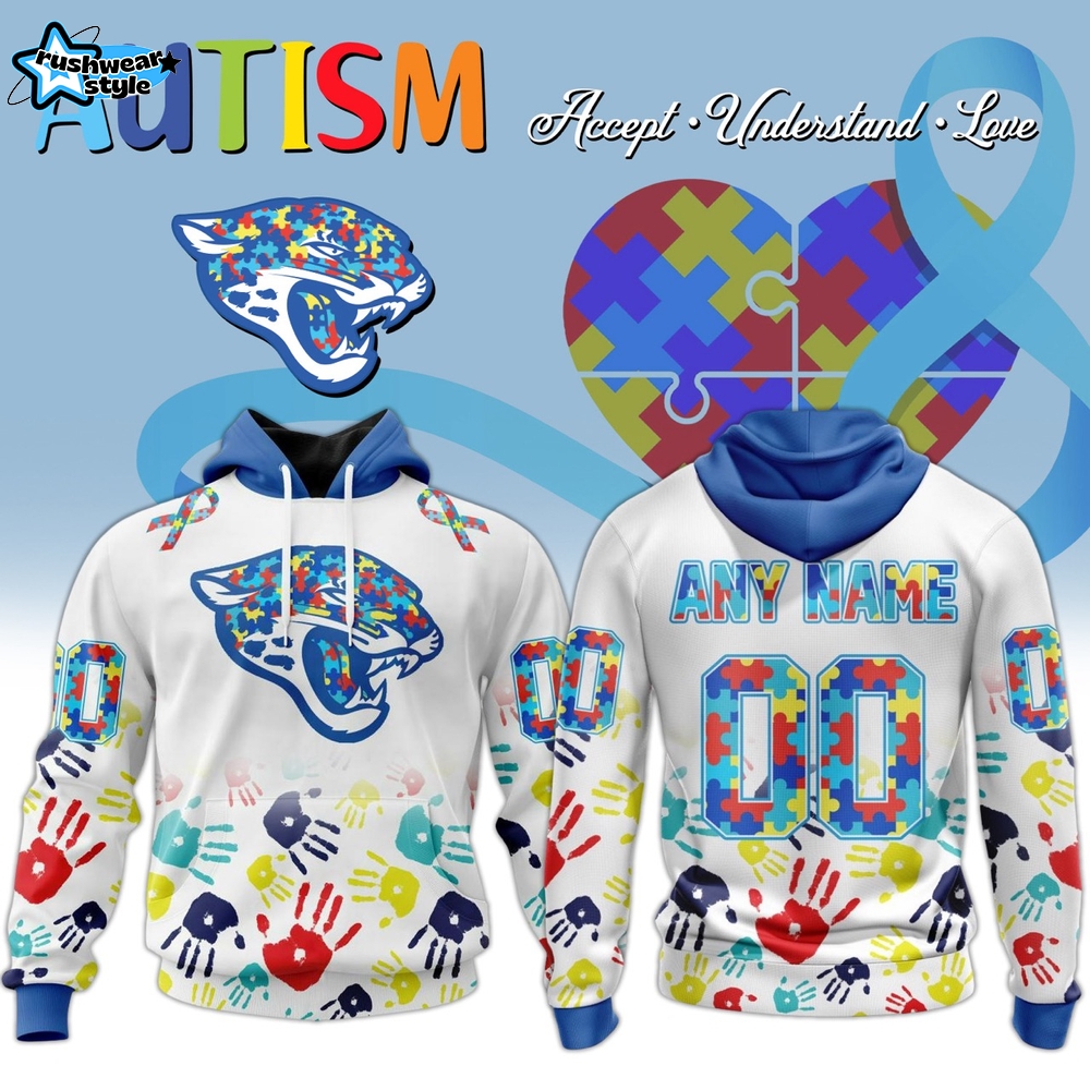 Personalized Jacksonville Jaguars x Autism Awareness-3D Unisex Hoodie Personalized Jacksonville Jaguars x Autism Awareness-3D Unisex Hoodie