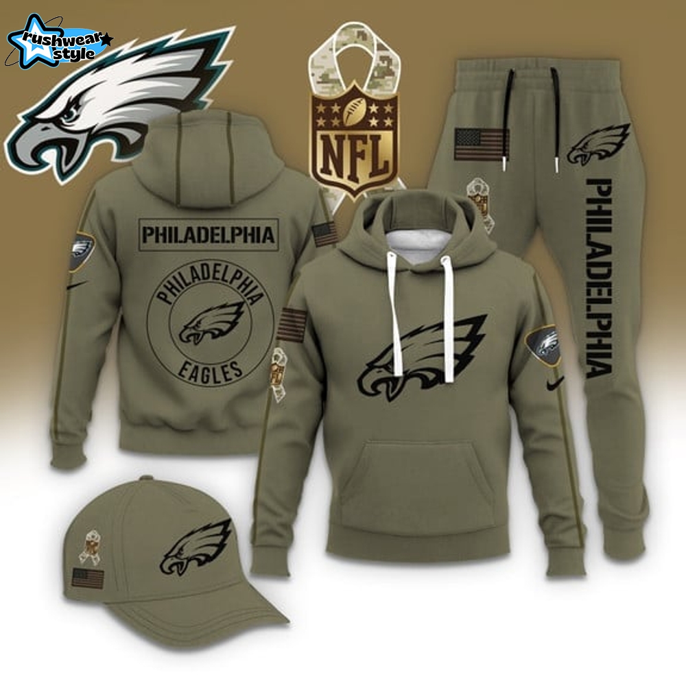 Philadelphia Eagles Football Casual Outfit Set - Hoodie, Jogger, and Cap Philadelphia Eagles Football Casual Outfit Set - Hoodie, Jogger, and Cap