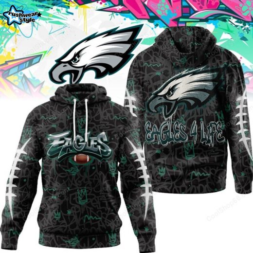 Philadelphia Eagles Graffiti For Life Design Hoodie