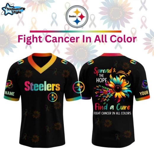 Pittsburgh Steelers x Fight Cancer In All Colors Jersey Limited Edition Custom-V-neck Short Sleeve Jersey