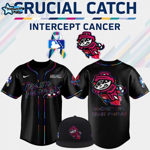 Rocket City Trash Pandas Crucial Catch Intercept Cancer 2025 Jersey