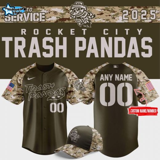 Rocket City Trash Pandas Salute to Service 2025 Camo Jersey