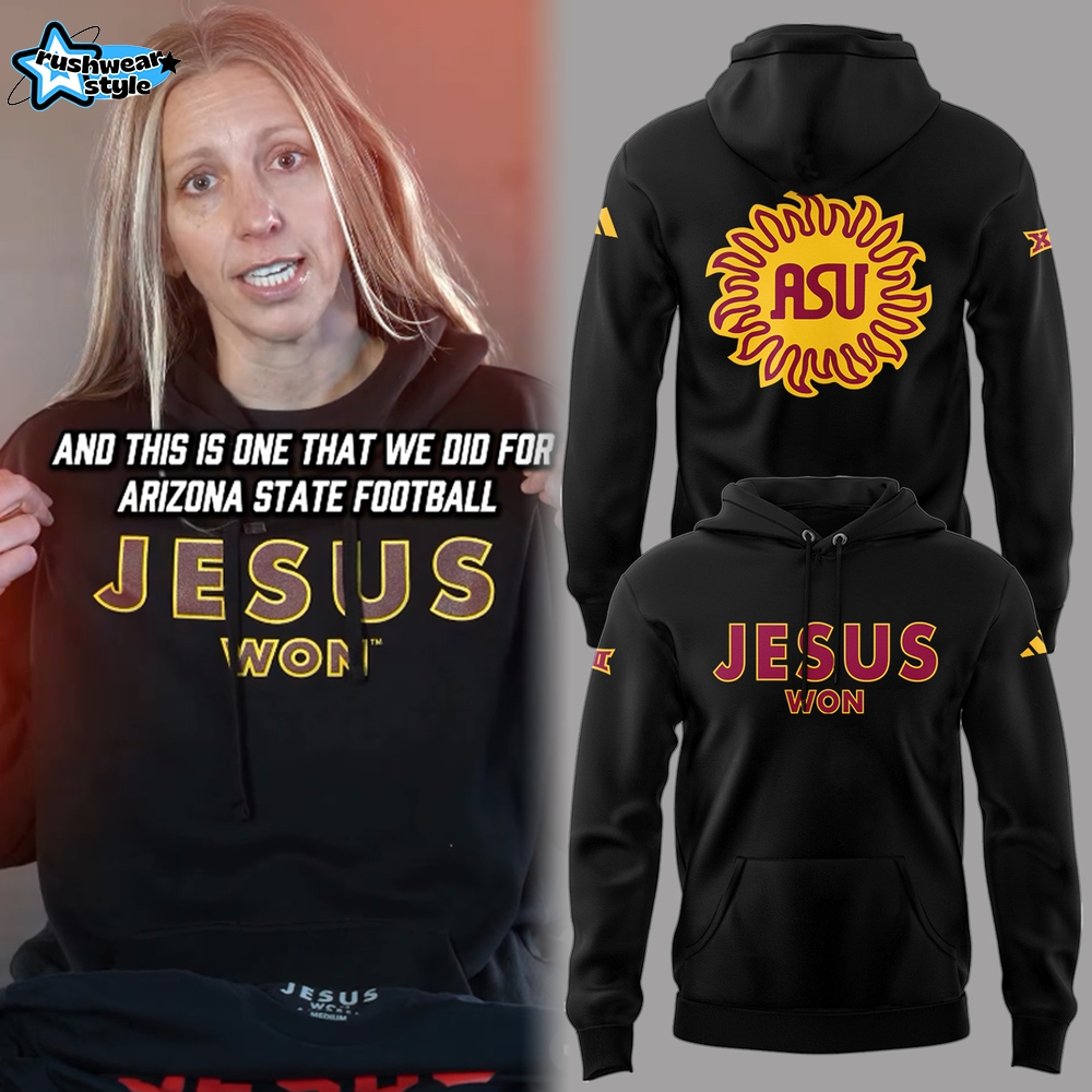 Arizona State Sun Devils x JESUS WON Special Black Hoodie Arizona State Sun Devils x JESUS WON Special Black Hoodie