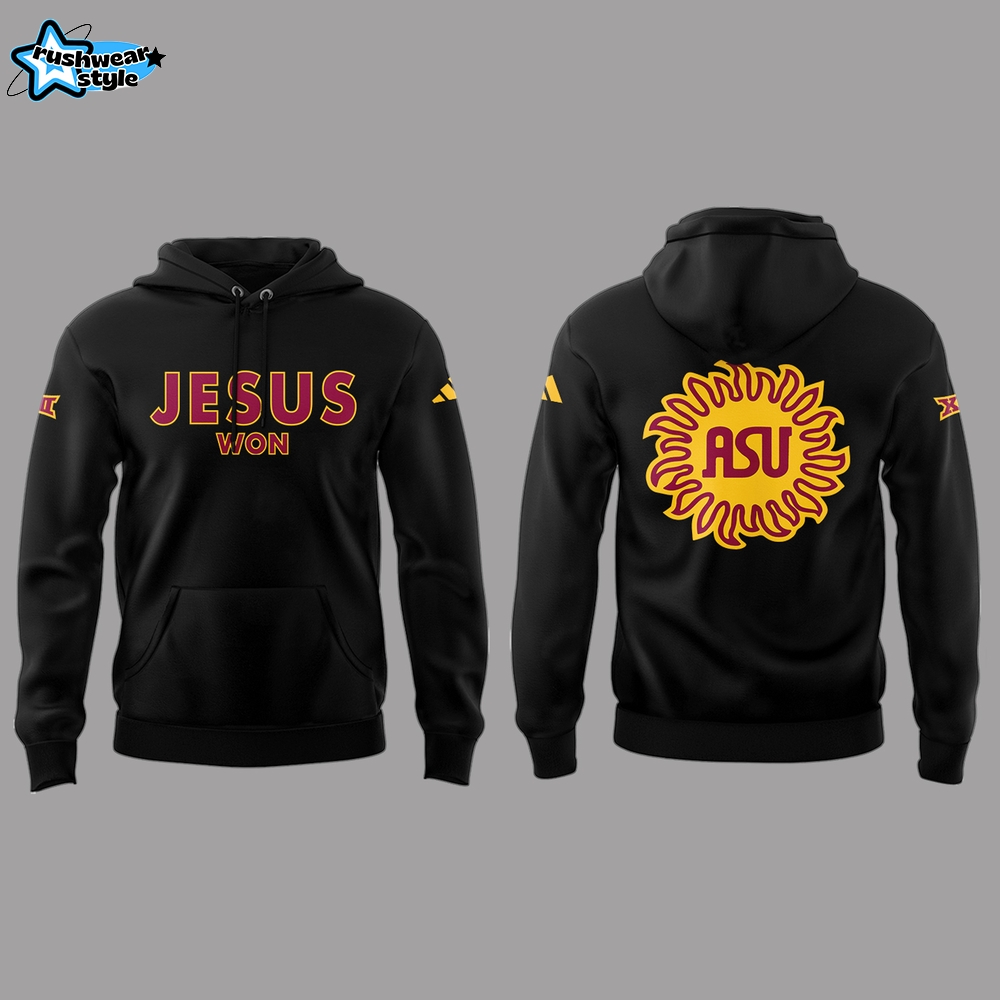Arizona State Sun Devils x JESUS WON Special Black Hoodie Arizona State Sun Devils x JESUS WON Special Black Hoodie