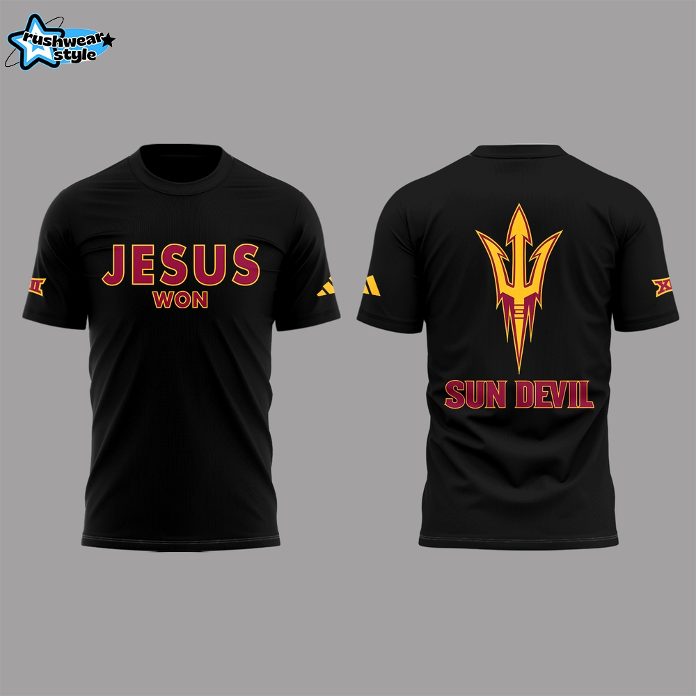 Arizona State Sun Devils x JESUS WON Special Black Tee Arizona State Sun Devils x JESUS WON Special Black Tee