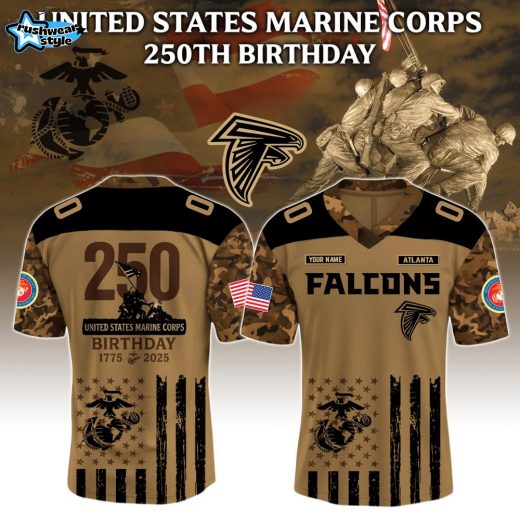 Atlanta Falcons x U.S Marine Corps 250th Birthday-V-neck Short Sleeve Jersey