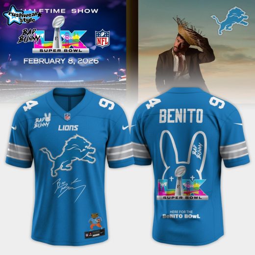 Detroit Lions Bad Bunny 2026 Super Bowl LX Customized Jersey