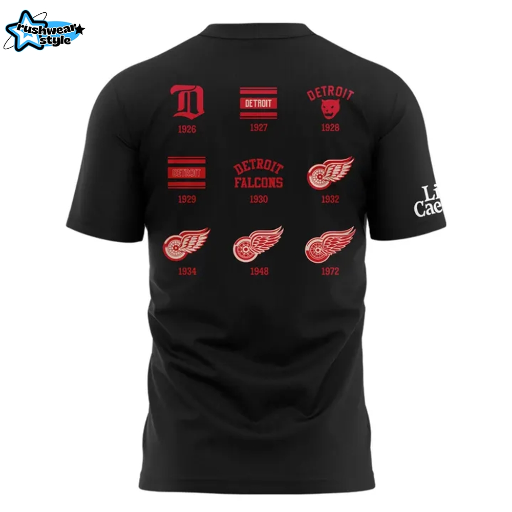 Detroit Red Wings Centennial Original Special Black T-Shirt Detroit Red Wings Centennial Original Special Black T-Shirt