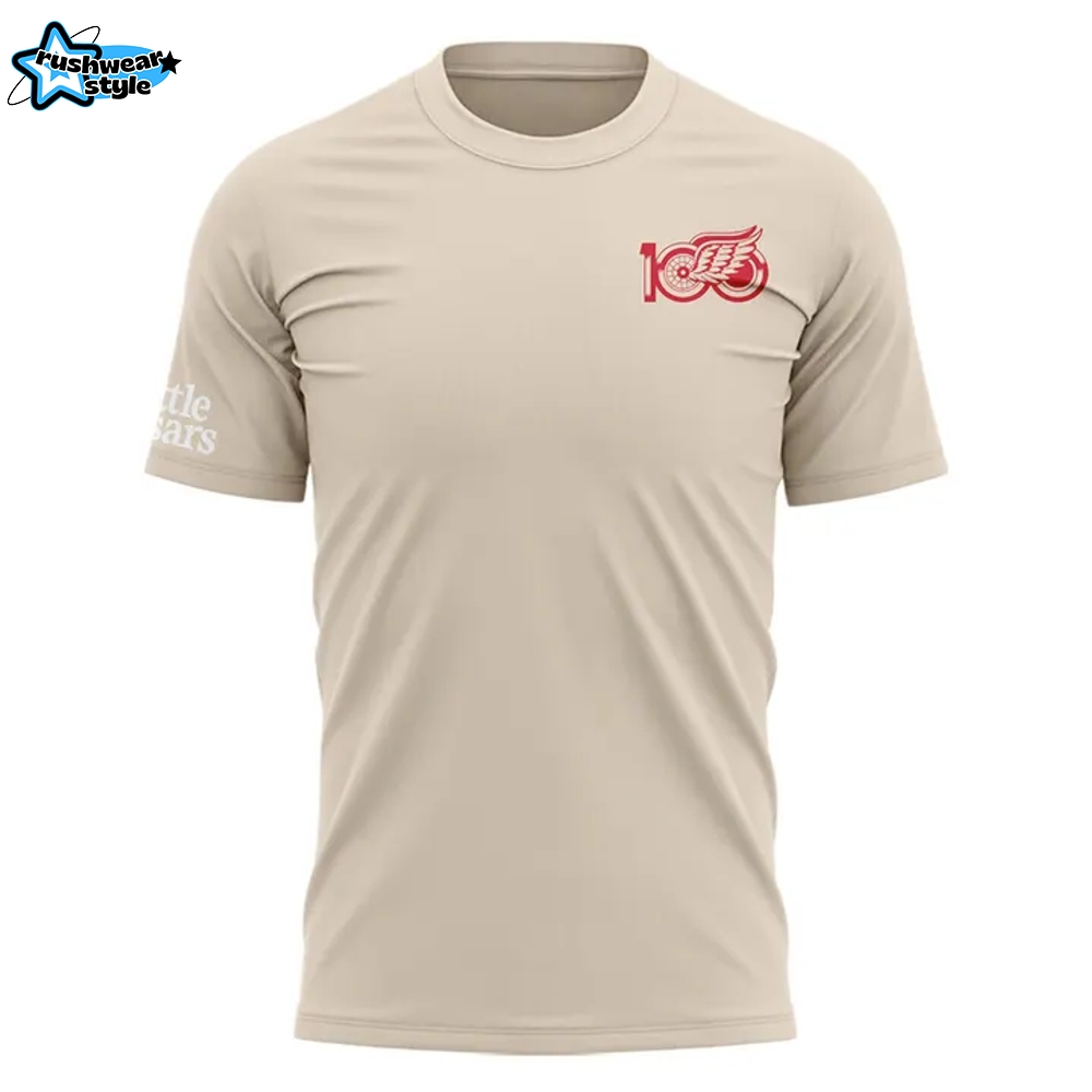 Detroit Red Wings Centennial Original Special Cream T-Shirt Detroit Red Wings Centennial Original Special Cream T-Shirt