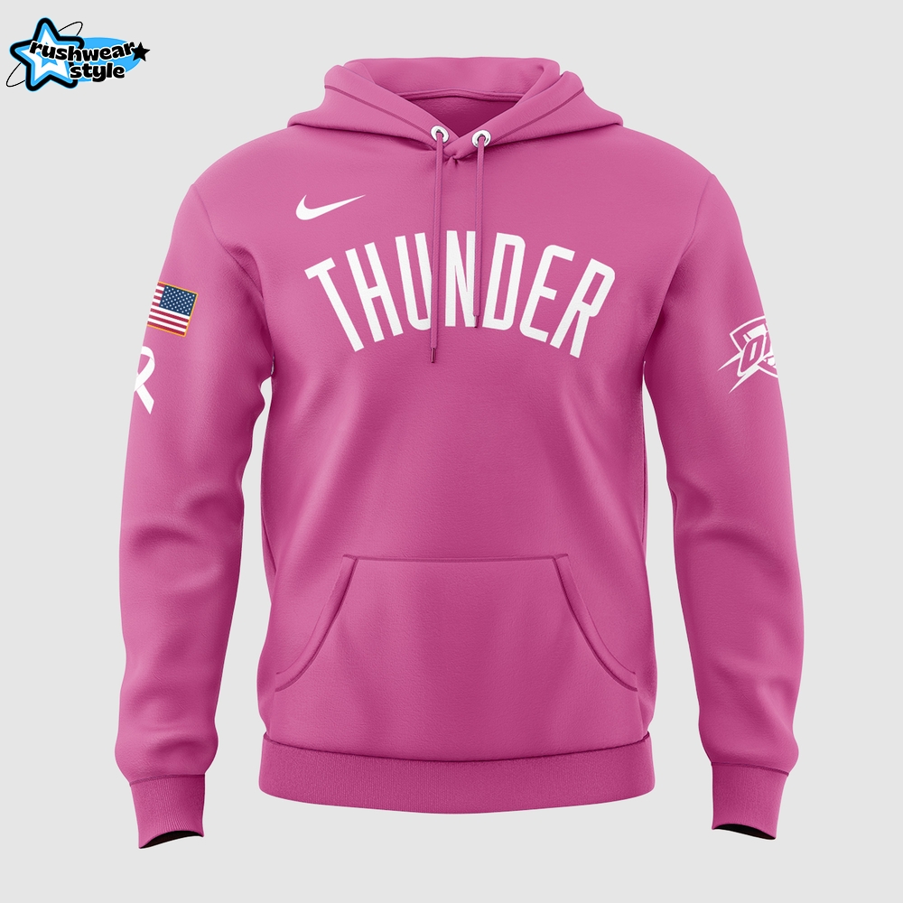 Exclusive Version Oklahoma City Thunder Breast Cancer Awareness Hoodie Exclusive Version Oklahoma City Thunder Breast Cancer Awareness Hoodie