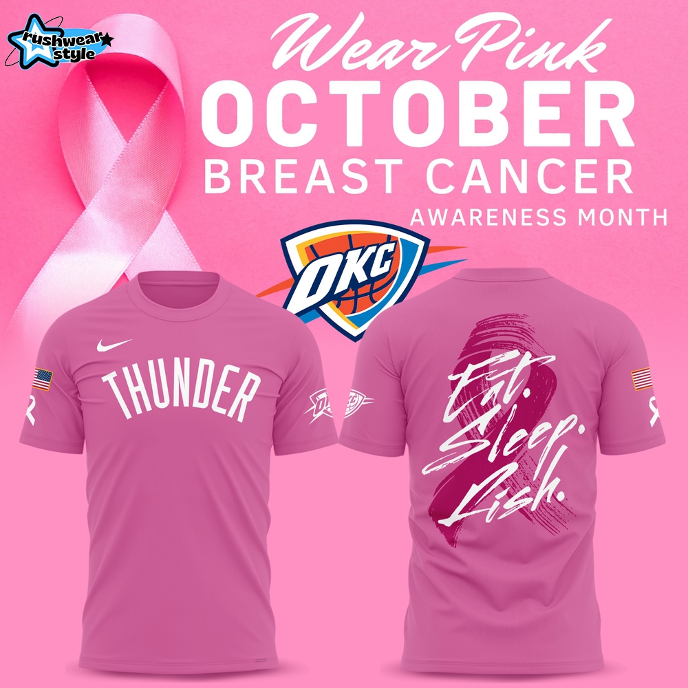Exclusive Version Oklahoma City Thunder Breast Cancer Awareness Tshirt Exclusive Version Oklahoma City Thunder Breast Cancer Awareness Tshirt