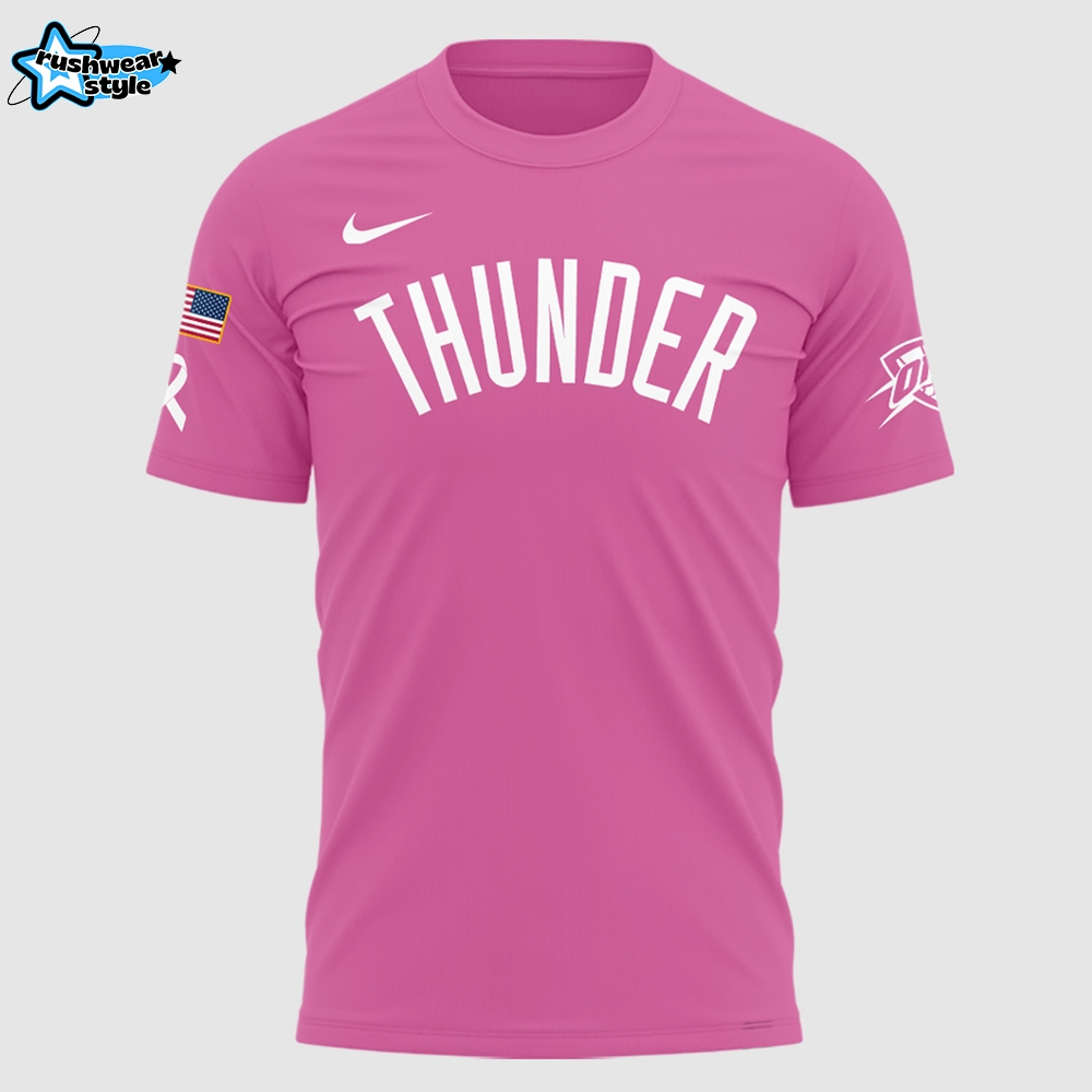 Exclusive Version Oklahoma City Thunder Breast Cancer Awareness Tshirt Exclusive Version Oklahoma City Thunder Breast Cancer Awareness Tshirt