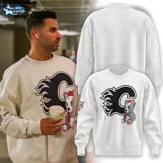 Flames Mitchell Ness Plush Doll Crew Sweatshirt