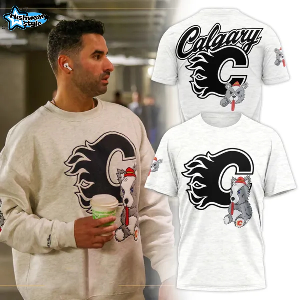 Flames Mitchell Ness Plush Doll Crew Tee Flames Mitchell Ness Plush Doll Crew Tee