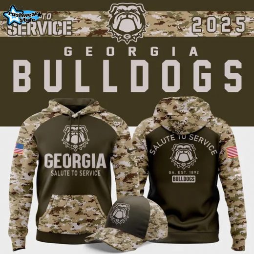Georgia Football Olive/camo 2025 Salute To Service Hoodie