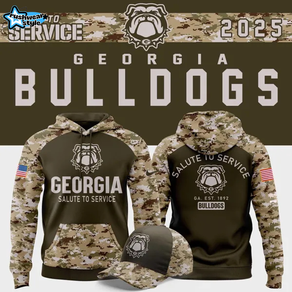 Georgia Football Olive/camo 2025 Salute To Service Hoodie Georgia Football Olive/camo 2025 Salute To Service Hoodie