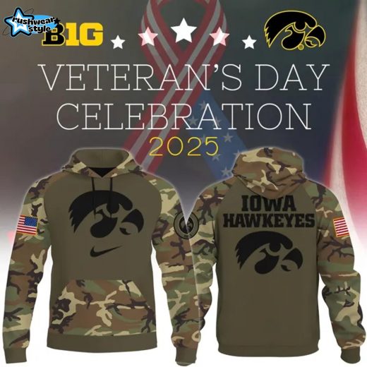 Iowa Hawkeyes Camo 2025 Salute to Service Hoodie