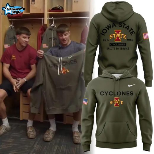Iowa State Wrestling Veterans Day Special Green Hoodie