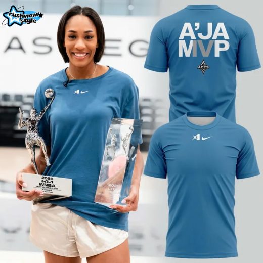 Las Vegas Aces 4x M'VP A'ja Wilson Blue T-Shirt