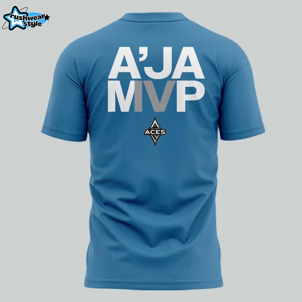 Las Vegas Aces 4x M'VP A'ja Wilson Blue T-Shirt Las Vegas Aces 4x M'VP A'ja Wilson Blue T-Shirt