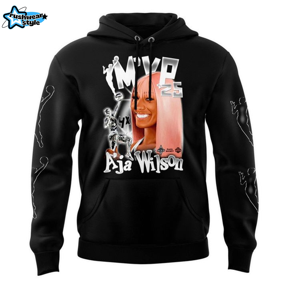 Las Vegas Aces A'Ja Wilson MVP 2025 Black Hoodie Las Vegas Aces A'Ja Wilson MVP 2025 Black Hoodie