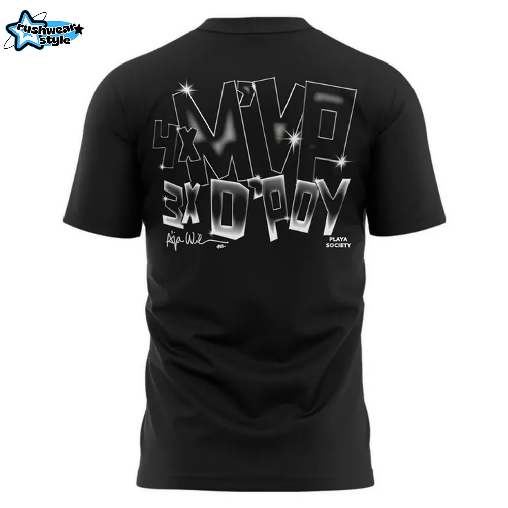 Las Vegas Aces A'Ja Wilson MVP 2025 Black T-Shirt Las Vegas Aces A'Ja Wilson MVP 2025 Black T-Shirt