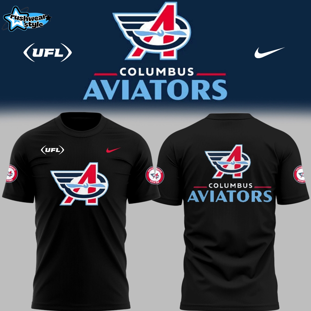 Limited Edition Columbus Aviators Football Black TShirt Limited Edition Columbus Aviators Football Black TShirt
